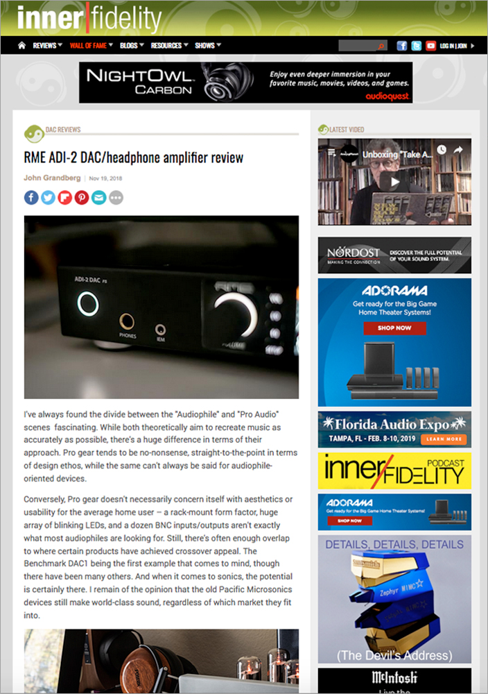 RME ADI2 DAC FS HighEnd USBDAC & Headphone Amplifier